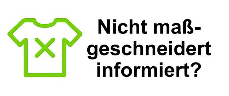 nicht maßgeschneidert? Nicht maßgeschneidert Informiert: Symbolbild mit Anzügen von der Stange